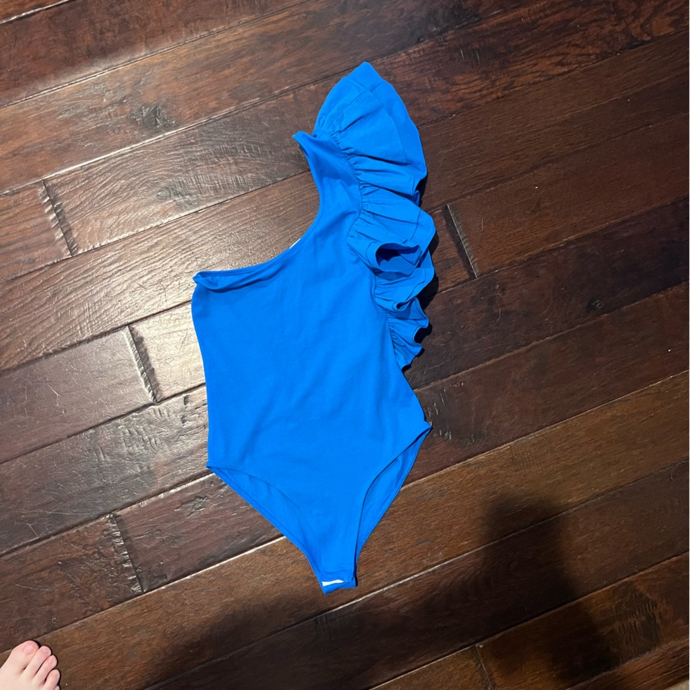 Blue one shoulder top